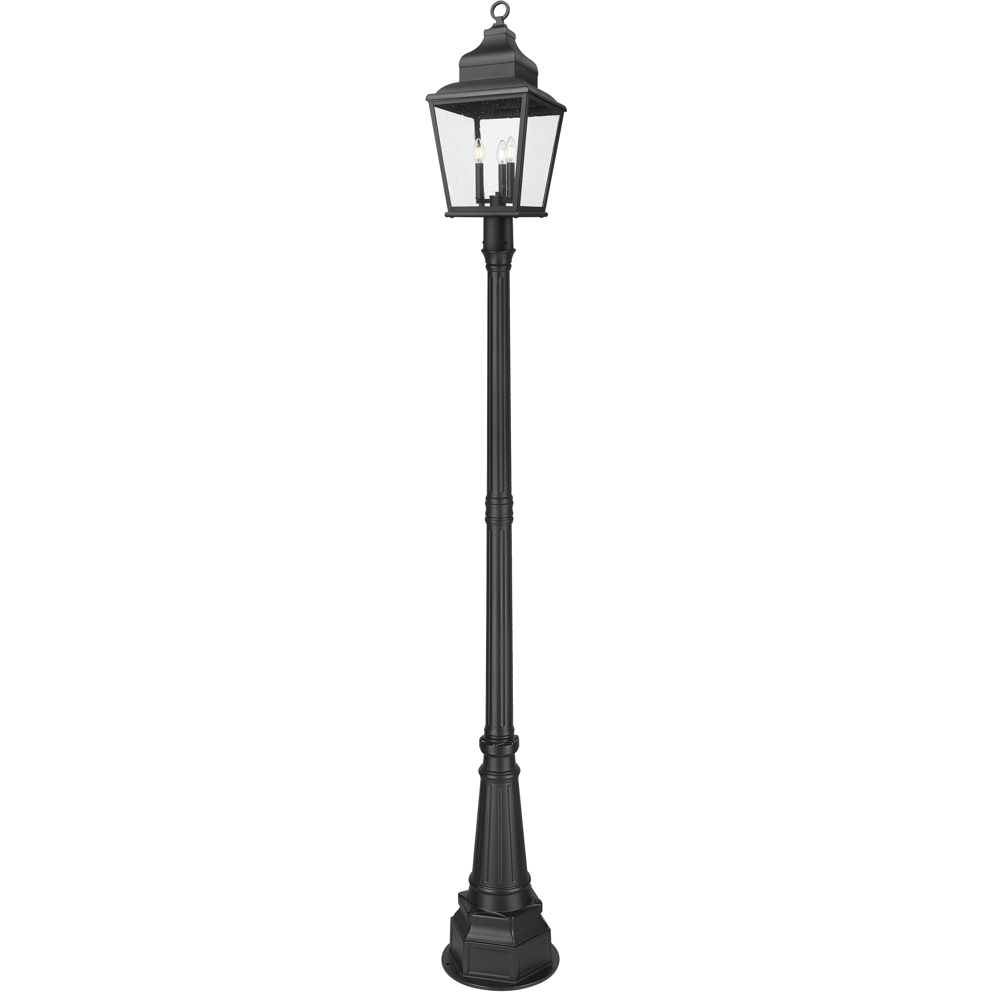 Raphael 3 Light 110 inch Sand Black Outdoor Post Mounted Fixture in Soft Sand Black