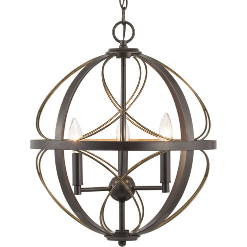 Brandywine 3 Light Antique Bronze Pendant Ceiling Light