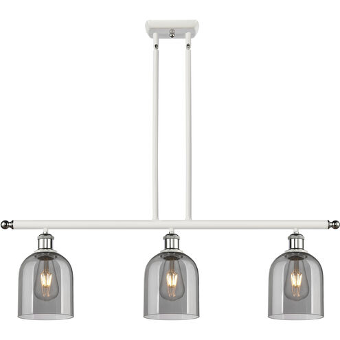Ballston Bella 3 Light 36 inch White Polished Chrome Stem Hung Island Light Ceiling Light