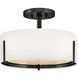 Halle 3 Light 14.5 inch Black Semi-flush Mount Ceiling Light