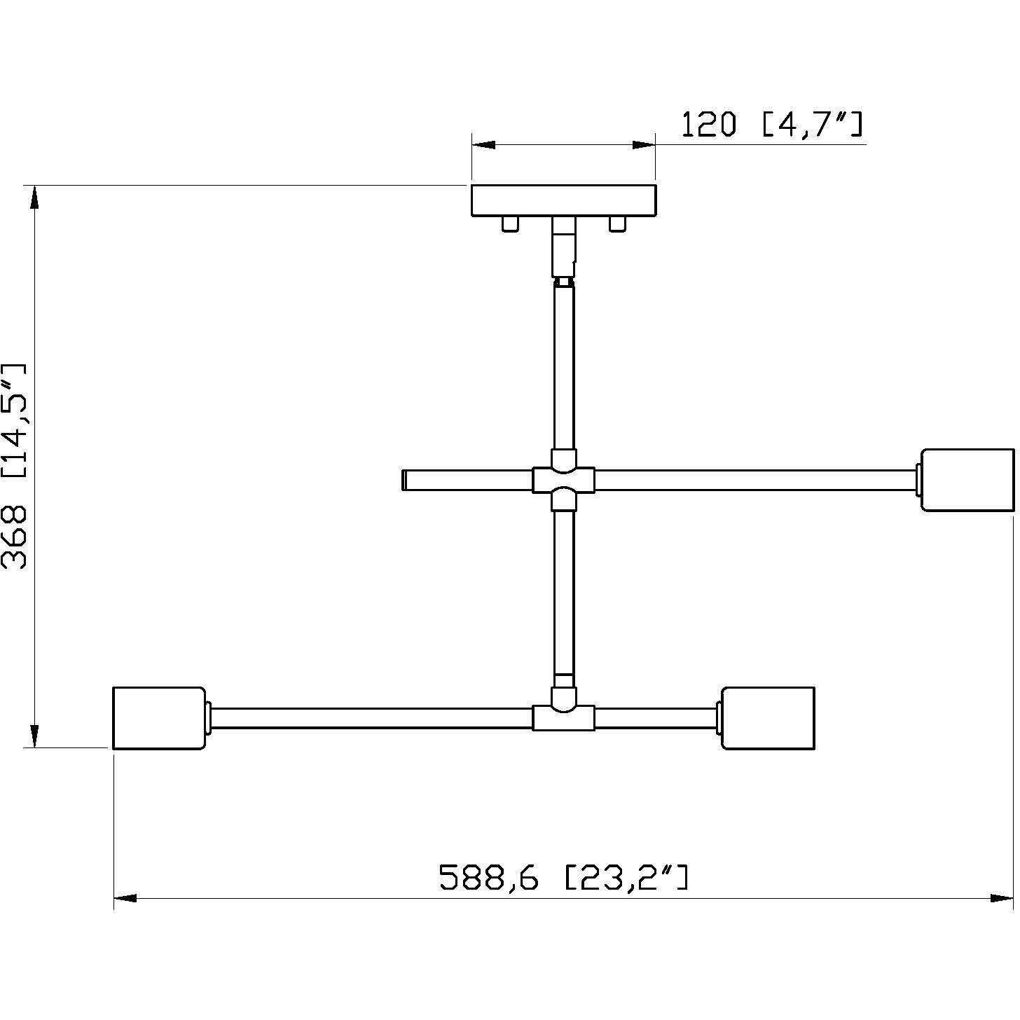Modernist 3 Light 4.75 inch Matte Black Semi Flush Mount Ceiling Light