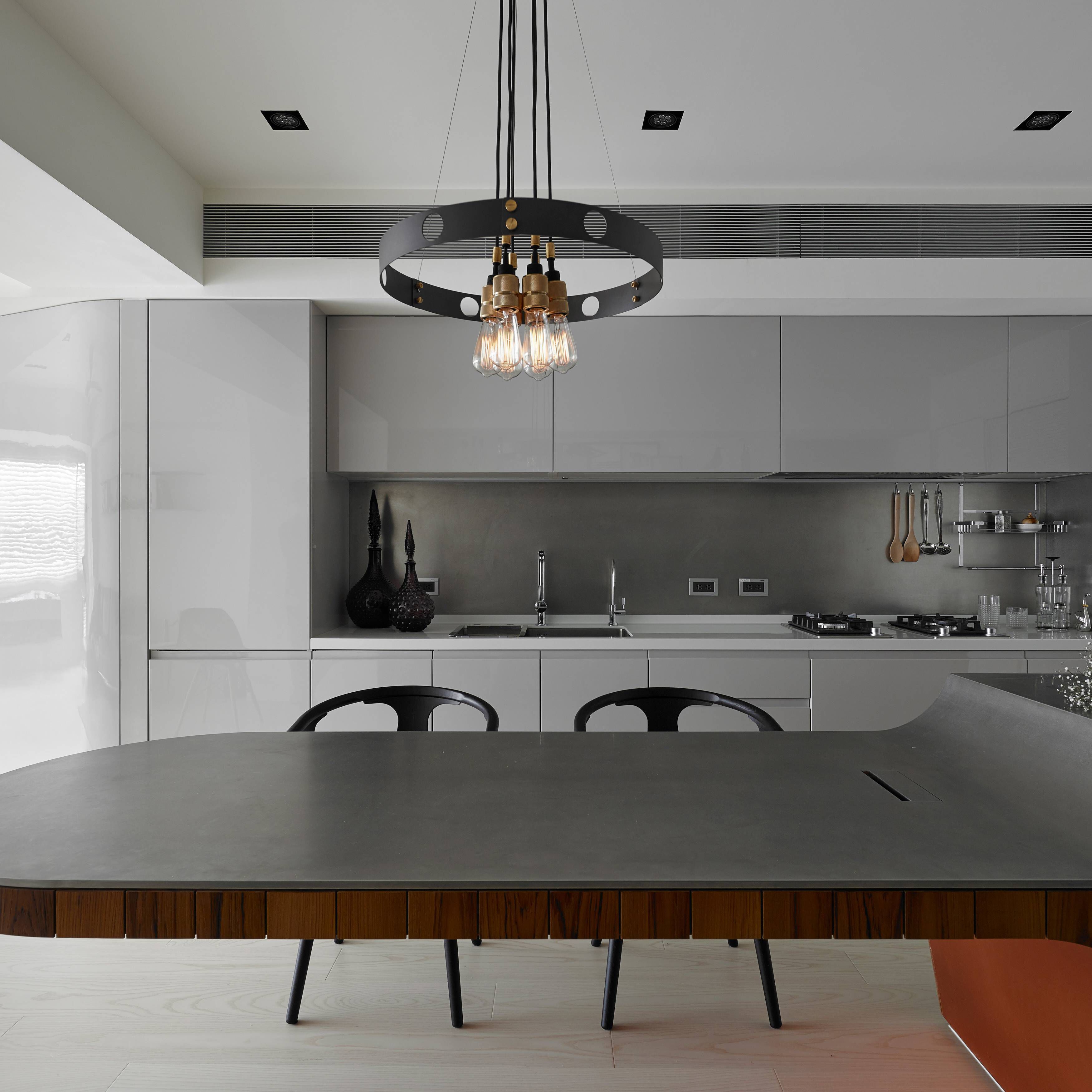 Hero LED 31.5 inch Graphite / Brass Chandelier Ceiling Light