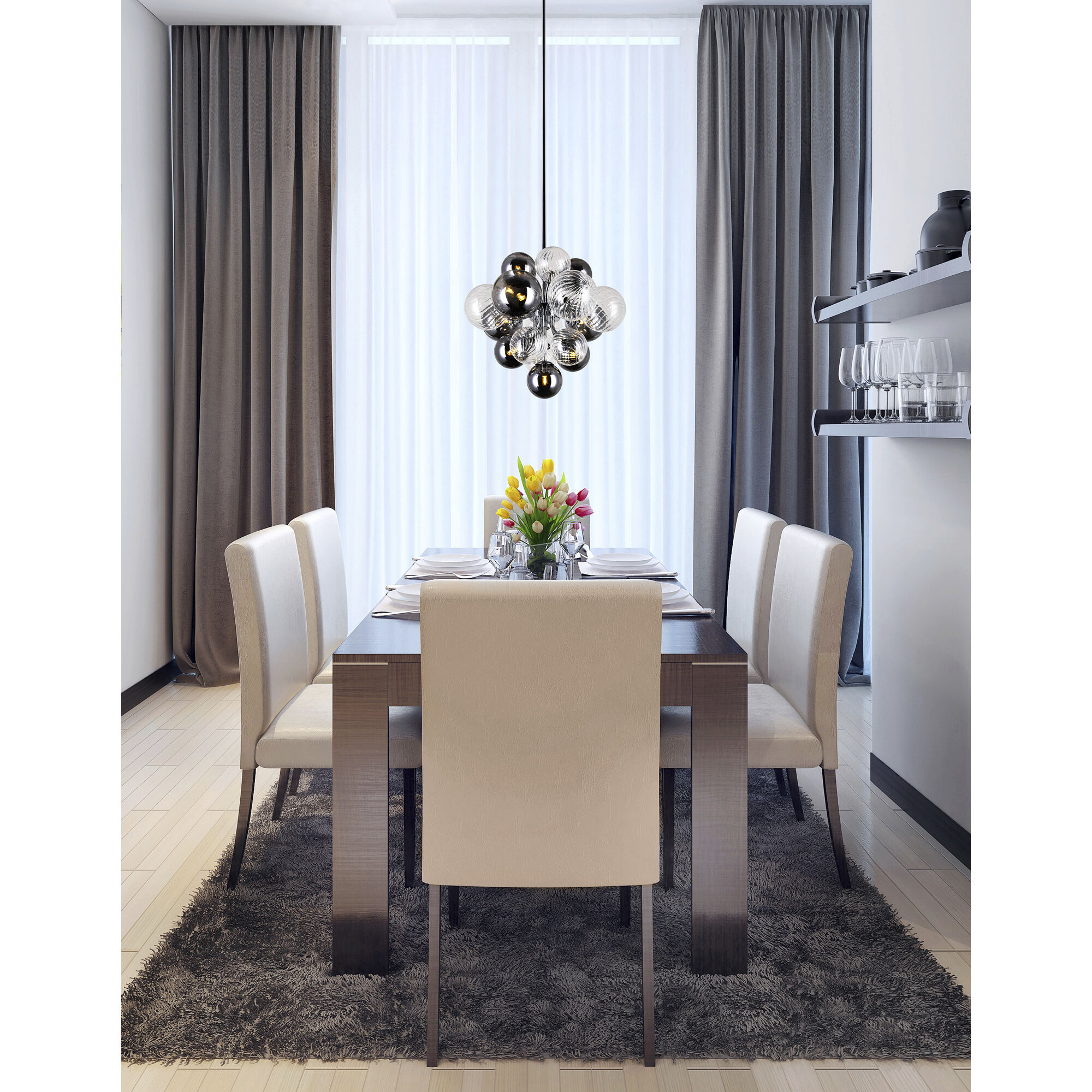 Pallocino LED 16 inch Chrome Down Chandelier Ceiling Light