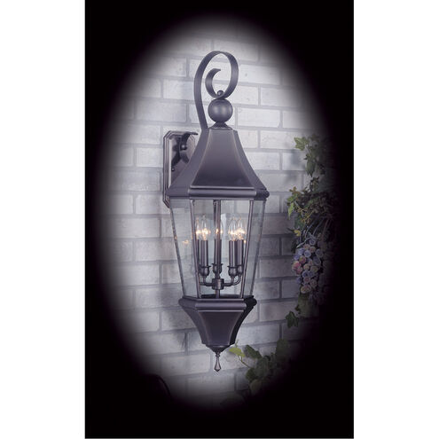 Normandy 5 Light 38 inch Siena Bronze with Rain Glass Exterior Wall Mount in Sienna Bronze, Red