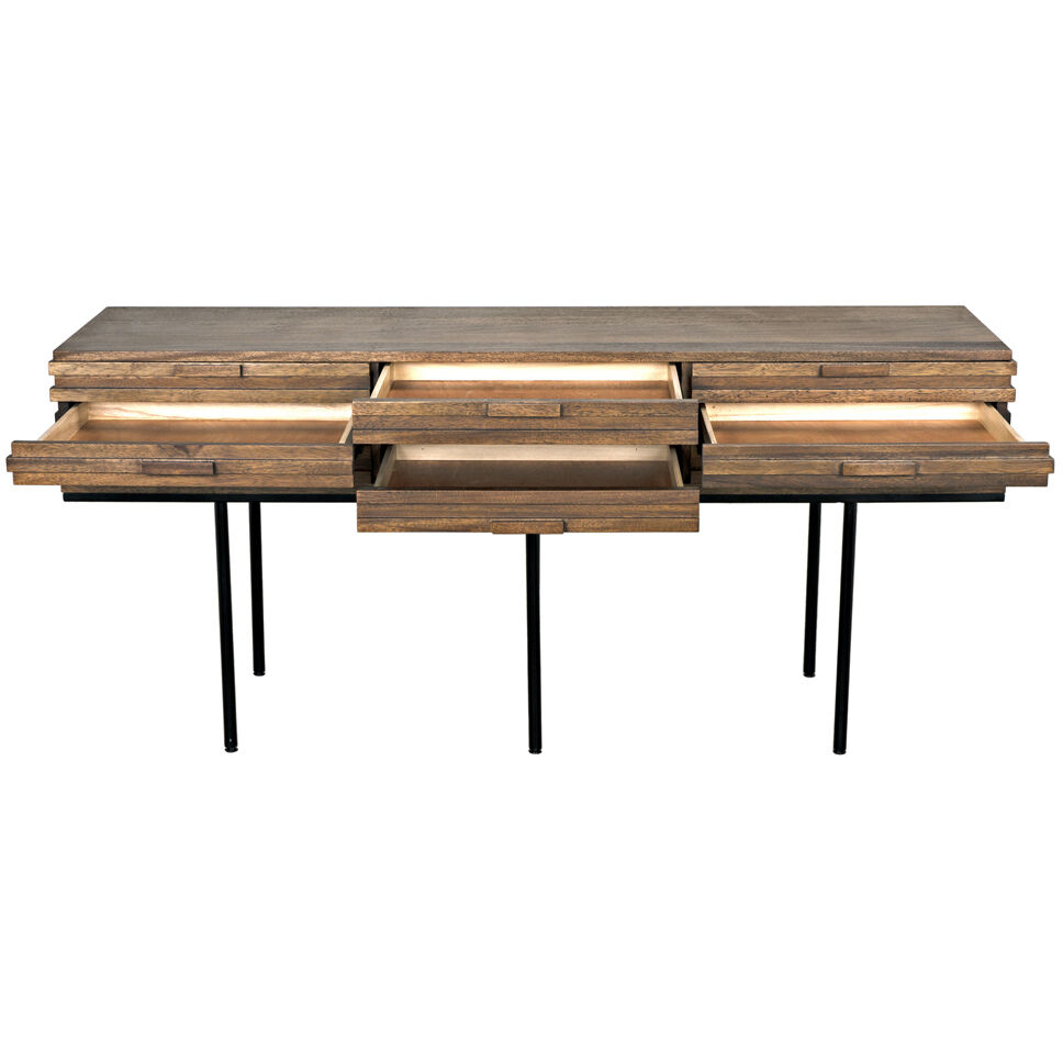 Zodiac 73 X 20.5 inch Dark Walnut Sideboard