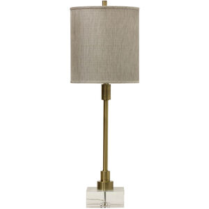 Lenox 42 inch 150.00 watt Antique Brass, Clear, Taupe Table Lamp Portable Light