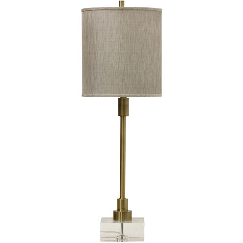 Lenox 42 inch 150.00 watt Antique Brass, Clear, Taupe Table Lamp Portable Light