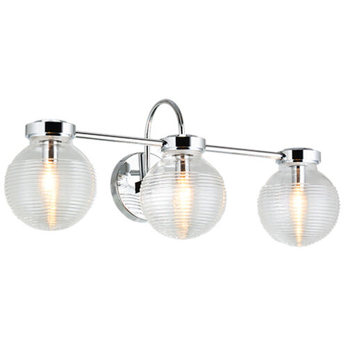 Ridge Wall Sconce Wall Light in Chrome and Clear