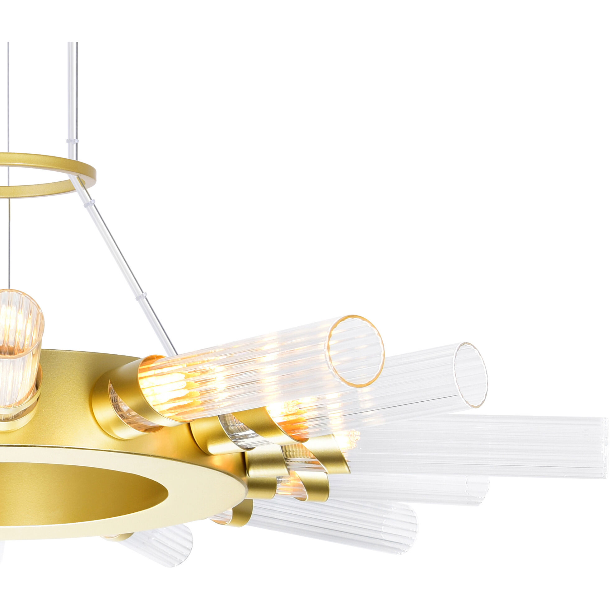 Collar LED 28 inch Satin Gold Chandelier Ceiling Light