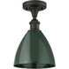 Ballston Plymouth Dome LED 7.5 inch Oil Rubbed Bronze Semi-Flush Mount Ceiling Light in Matte Green