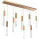 Axis LED 62.5 inch Novel Brass Linear Pendant Ceiling Light in 2700K LED, Multi-Port