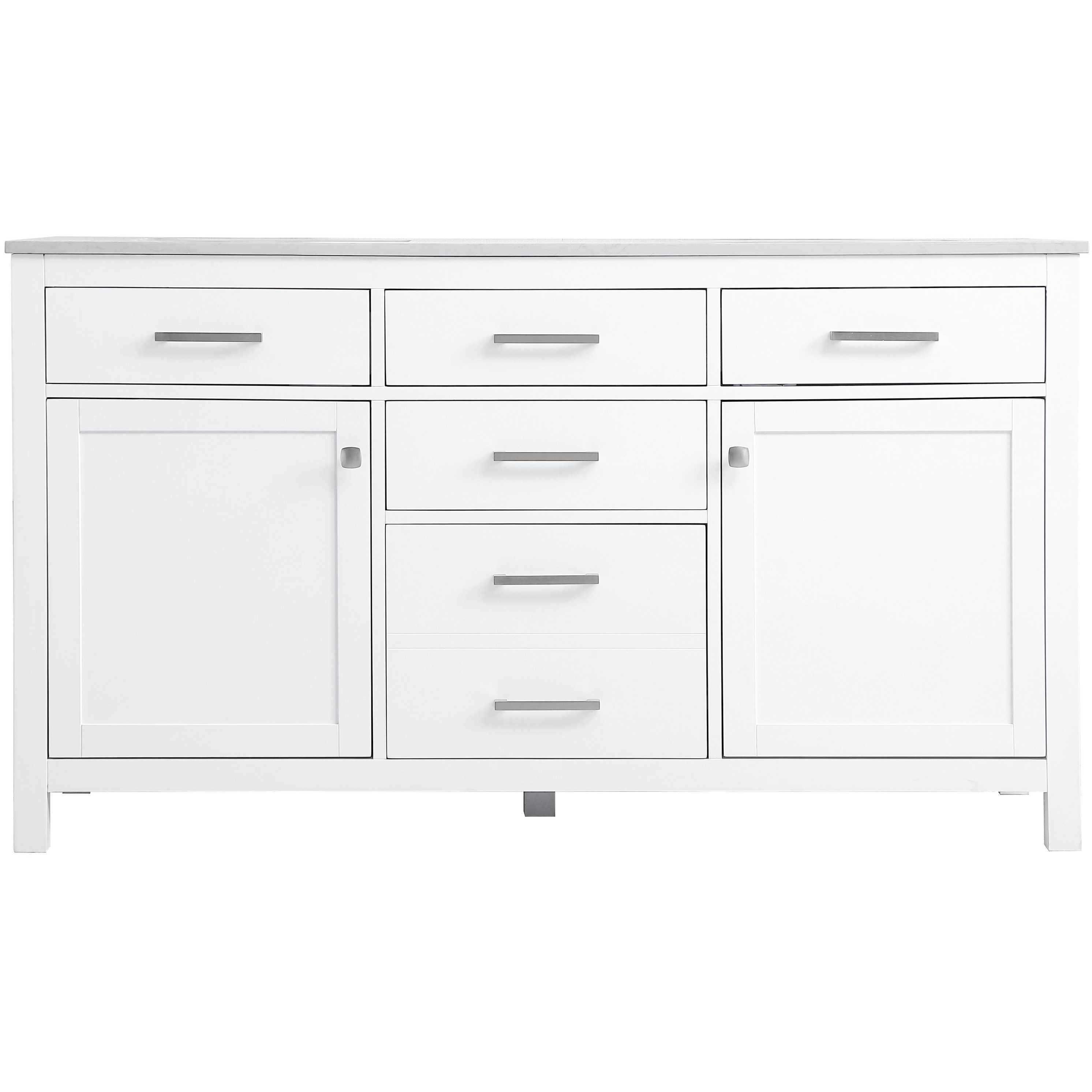 Lewis 60 X 22 X 34 inch White Vanity Sink Set