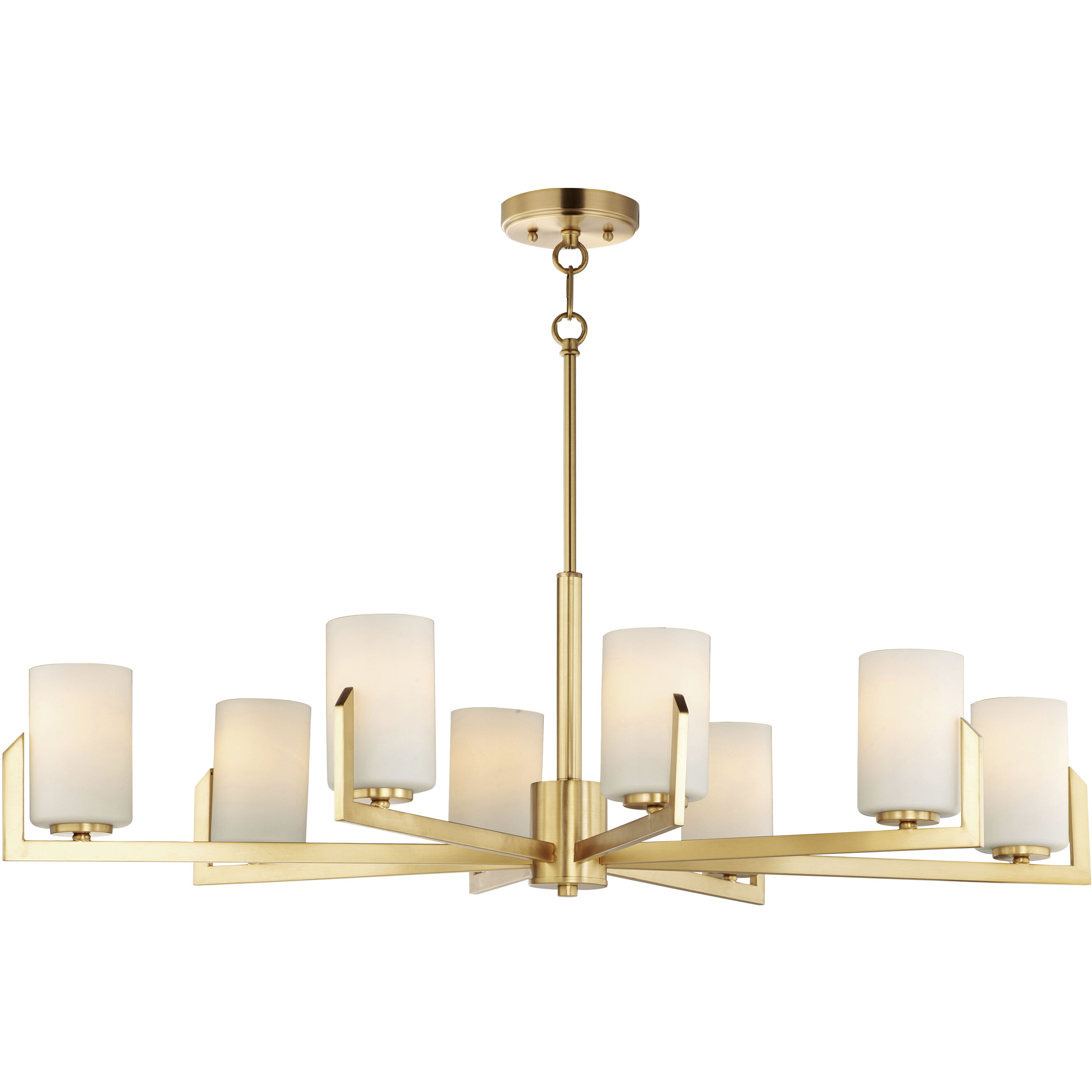 Dart 8 Light 28 inch Satin Brass Chandelier Ceiling Light