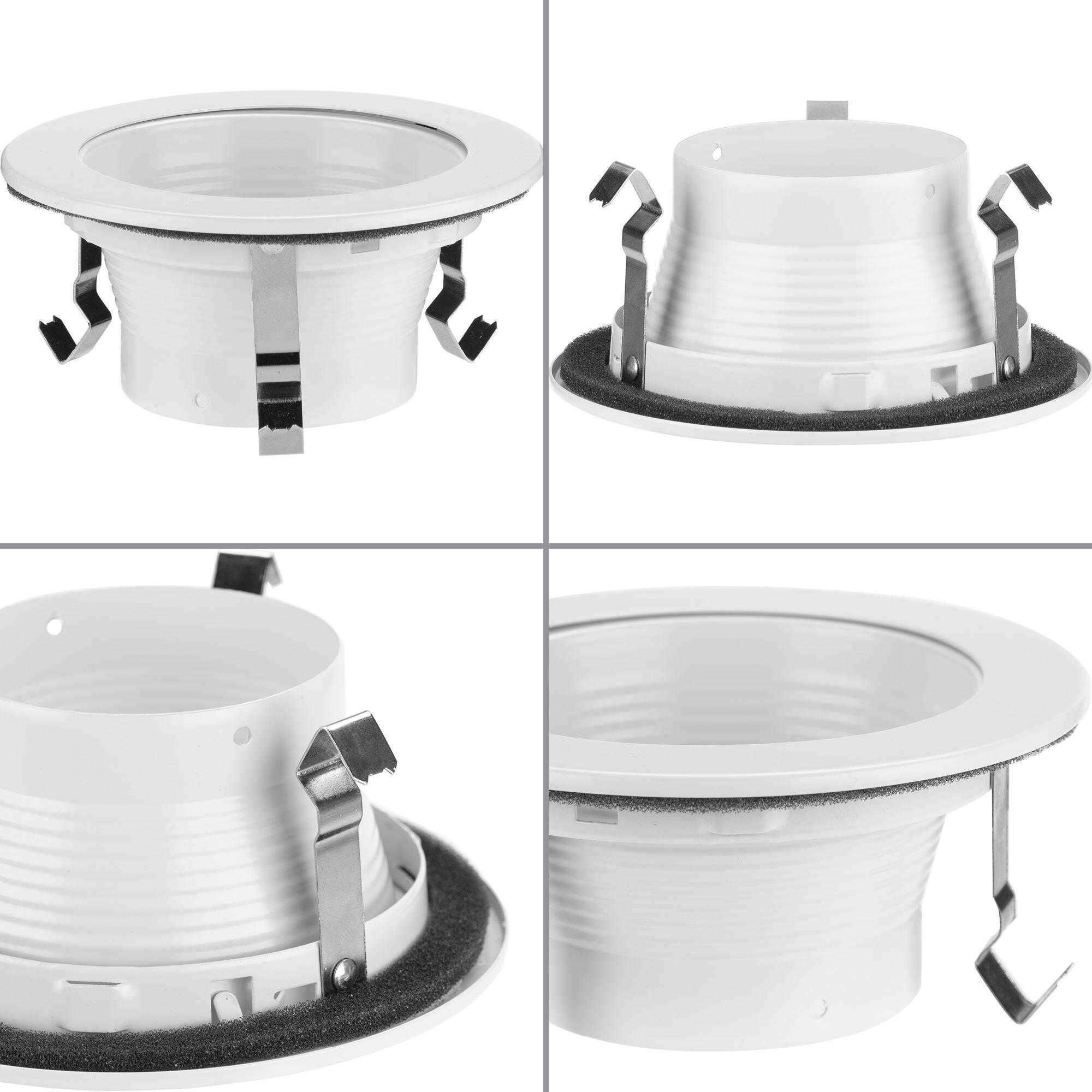 4in Recessed Trim PAR20 Satin White Step Baffle Trim