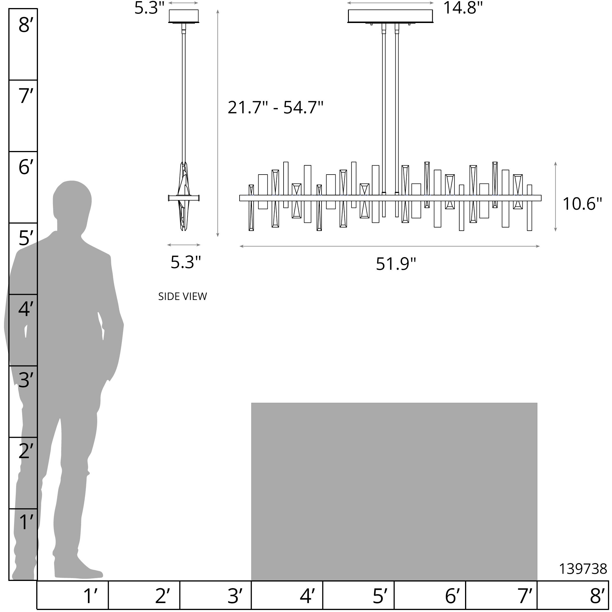 Solitude LED 51.9 inch White Pendant Ceiling Light, Large