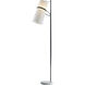 Banded Shade 70 inch 100.00 watt Matte Black with White Floor Lamp Portable Light