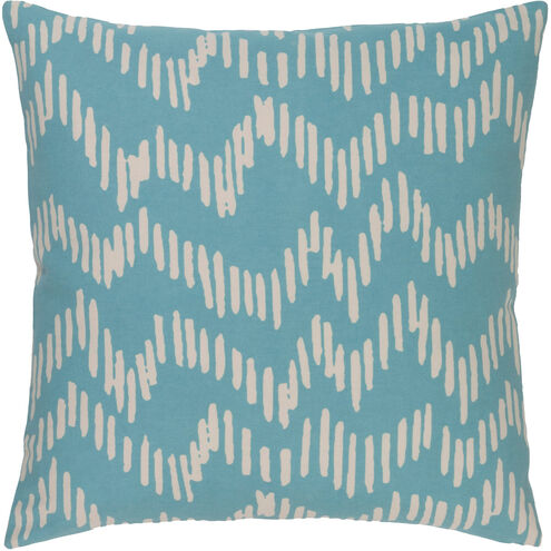 Somerset 22 X 22 inch Aqua and Beige Throw Pillow