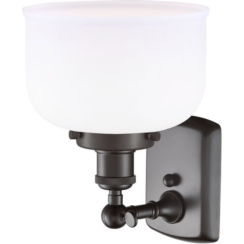 Ballston Large Bell LED 8 inch Oil Rubbed Bronze Sconce Wall Light in Matte White Glass, Ballston