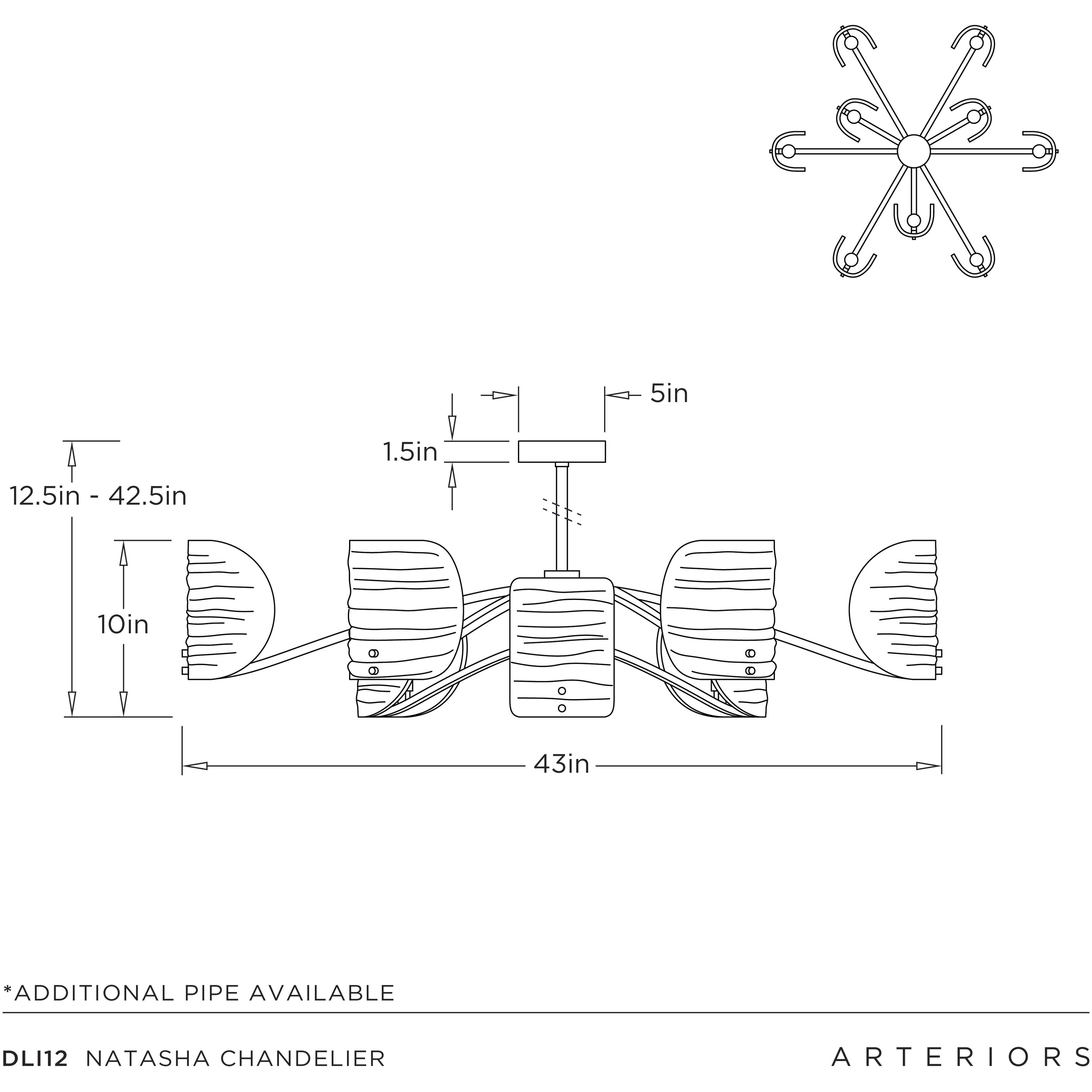 Natasha 9 Light 43 inch Antique Brass Chandelier Ceiling Light