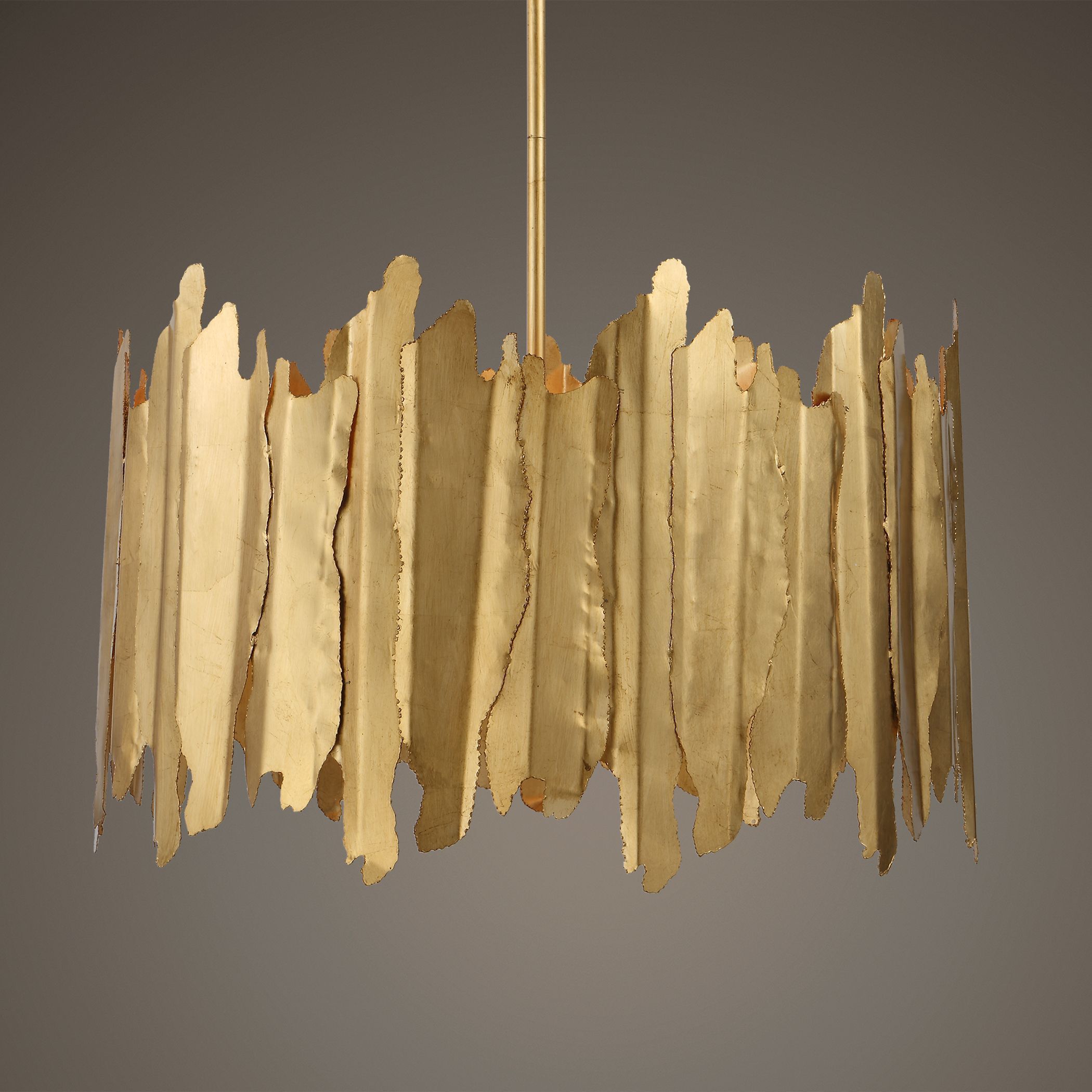 Golden 8 Light 18 inch Gold Leaf Pendant Ceiling Light