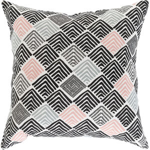Zagora 20 X 20 inch Black/Medium Gray/White/Coral Pillow Cover