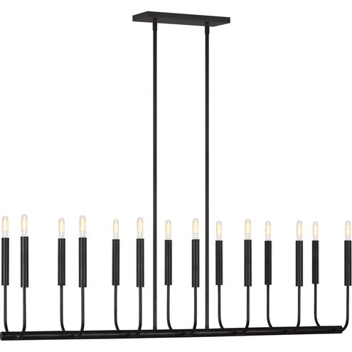 ED Ellen DeGeneres Brianna 14 Light 47.75 inch Aged Iron Linear Chandelier Ceiling Light