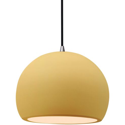Radiance 1 Light 10 inch Muted Yellow and Brushed Nickel Pendant Ceiling Light