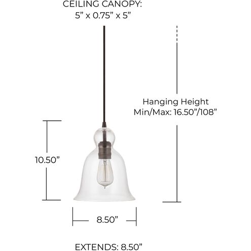 Ashlyn 1 Light 8.5 inch Burnished Bronze Pendant Ceiling Light