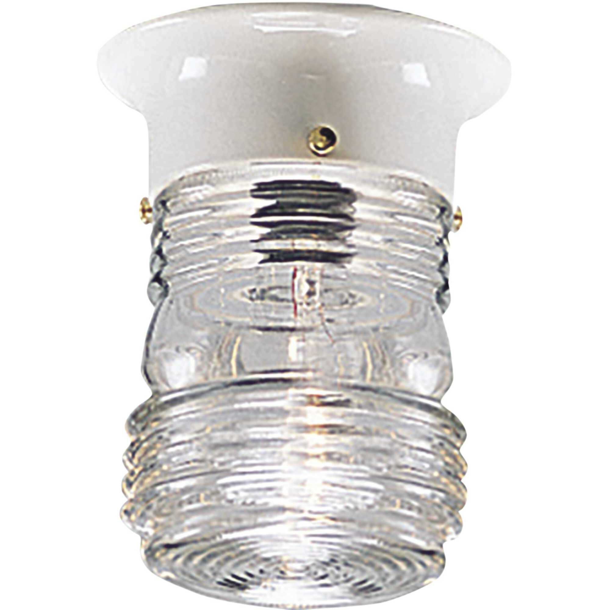 Utility Lantern 1 Light 4.88 inch White Outdoor Flush Mount