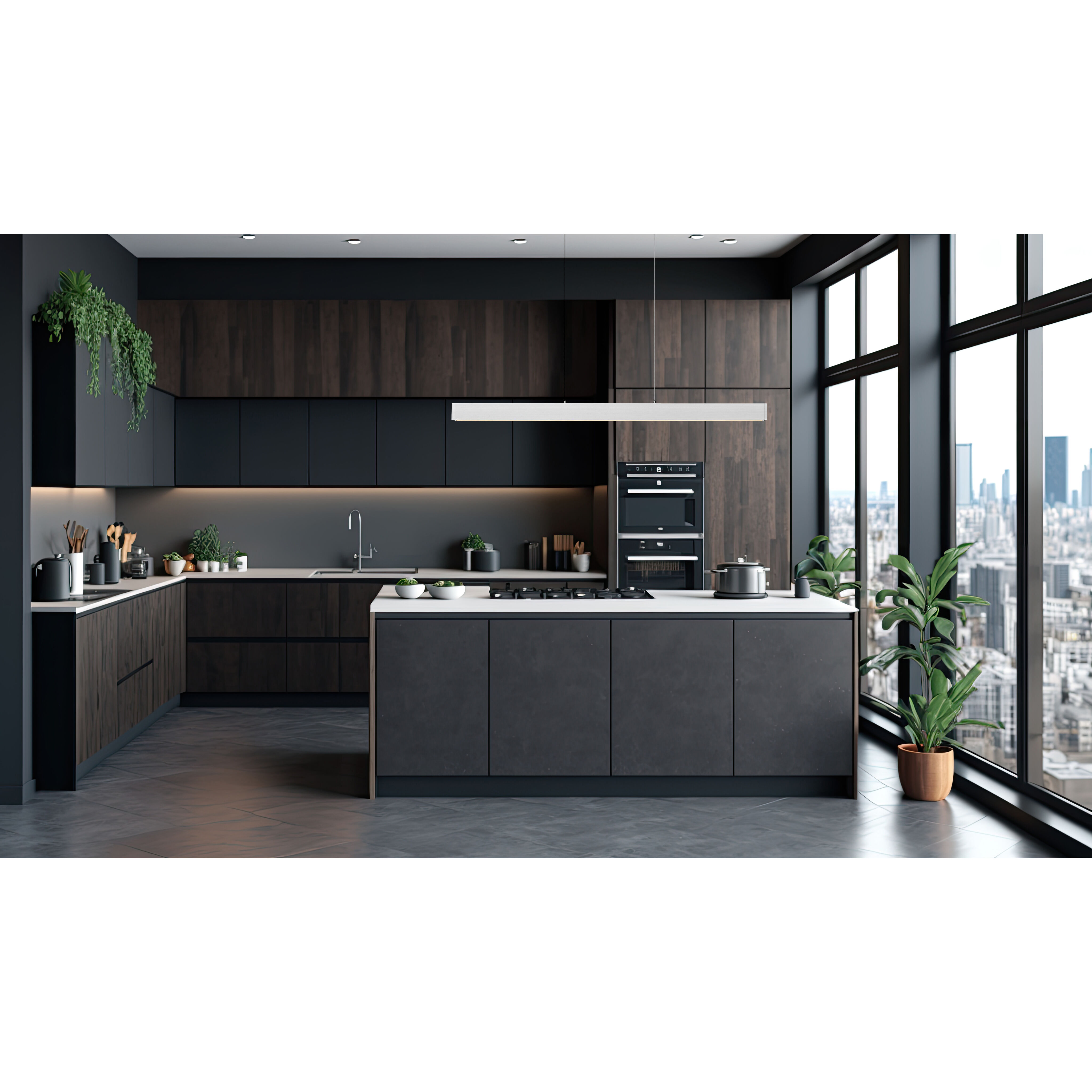 Hudson Linear Chandelier Ceiling Light in Brushed Nickel