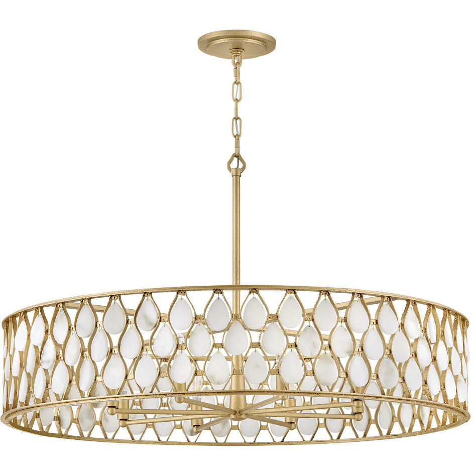 Estie 8 Light 38 inch Piastra Gold Interior Hanging Ceiling Light