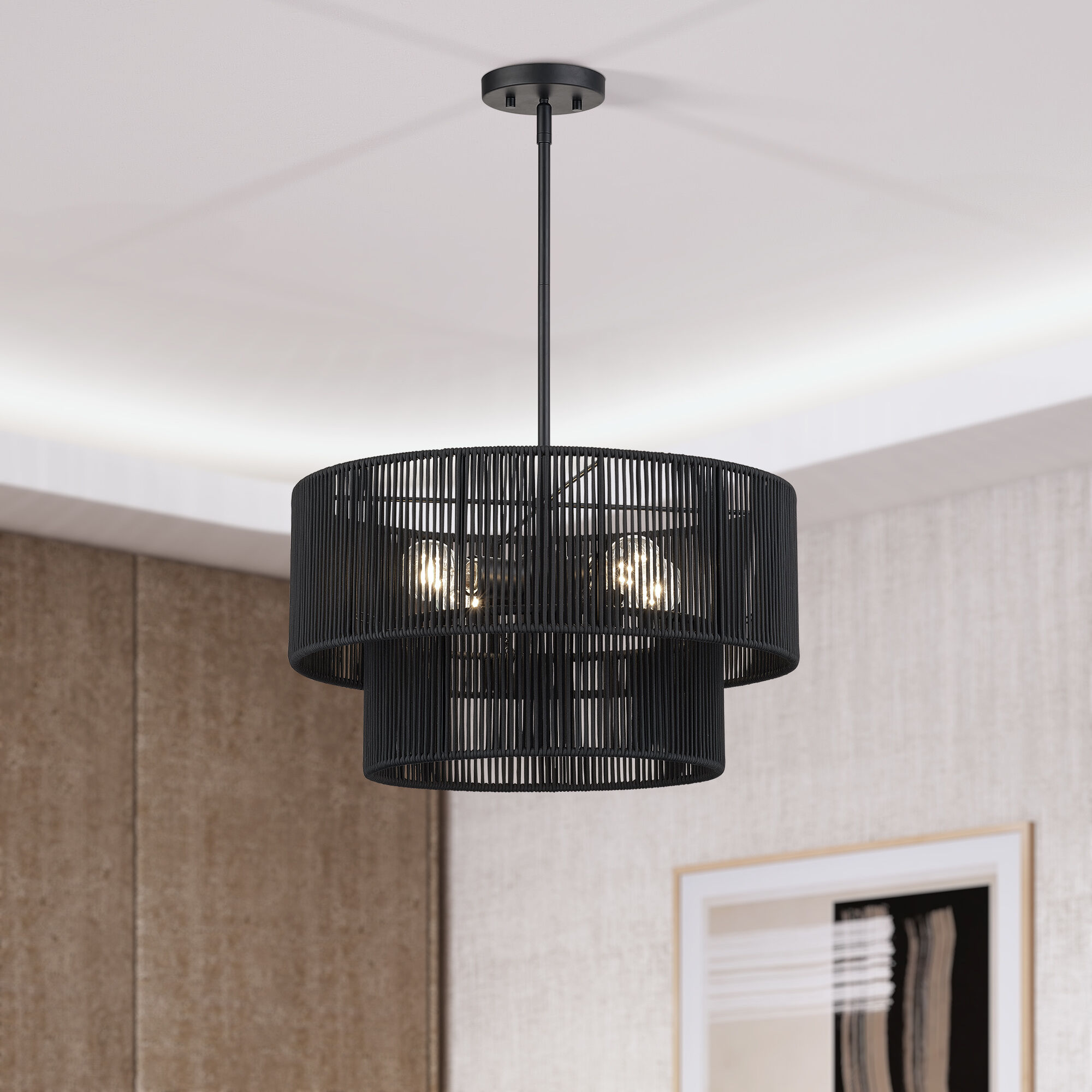 Acordia 4 Light 20 inch Black Pendant Chandelier Ceiling Light