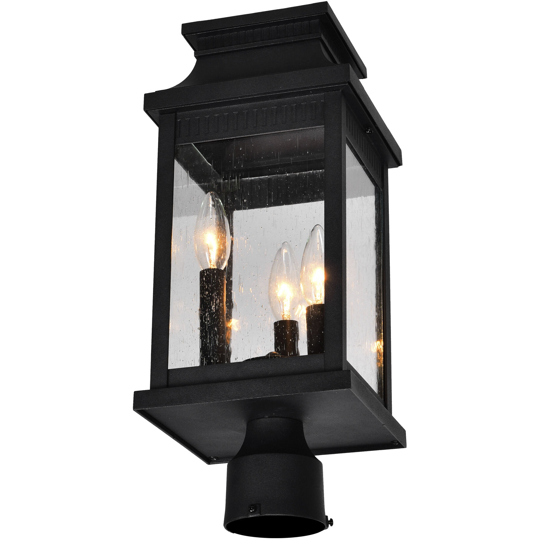 Milford 3 Light 17.5 inch Black Outdoor Lantern Head