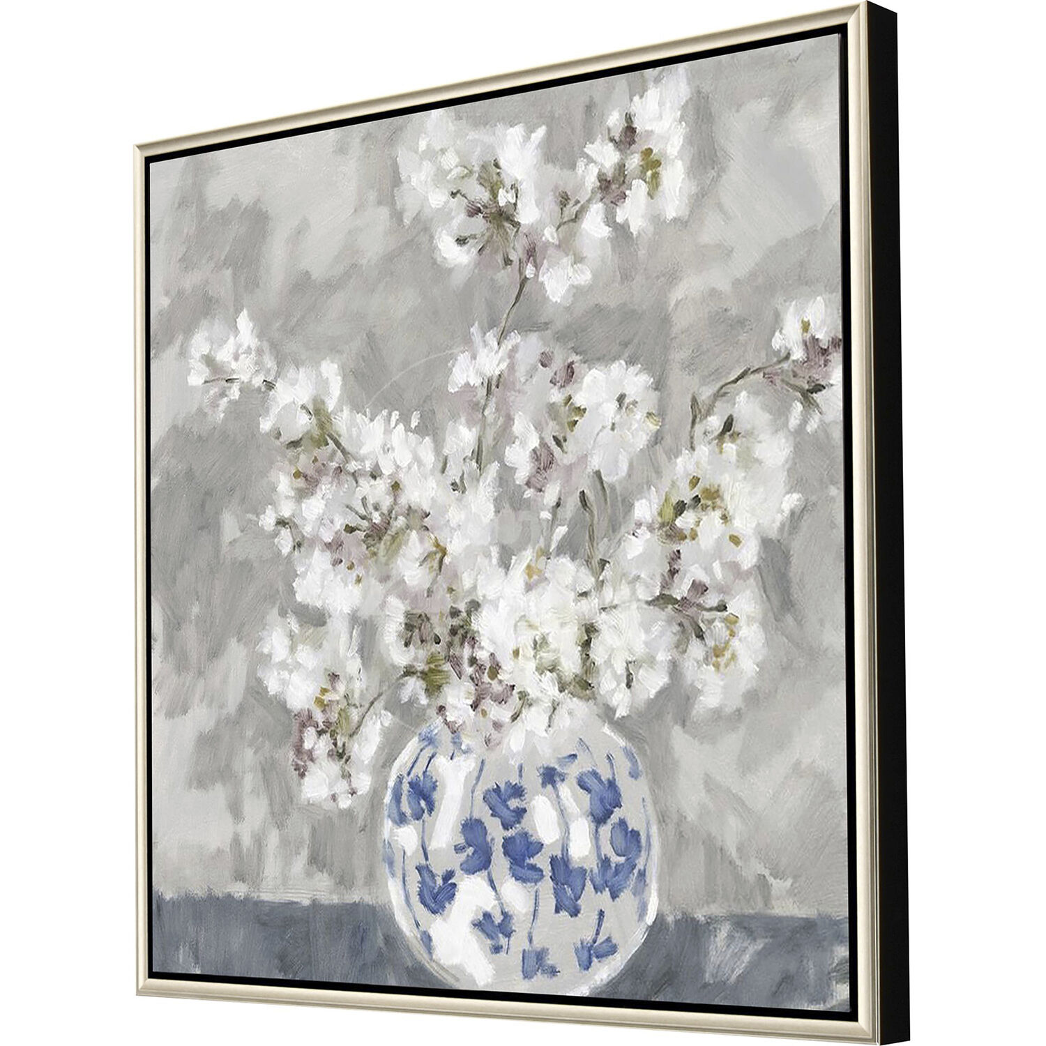 Calm Moment White and Blue and Gray and Multi Canvas