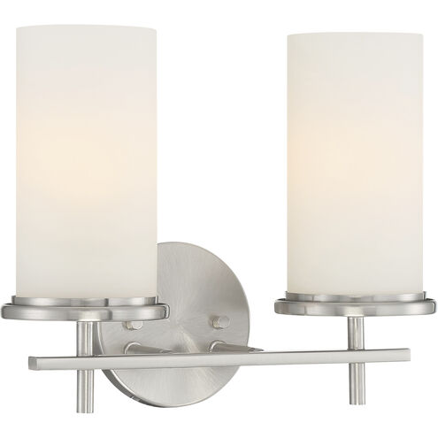 Haisley 2 Light 13 inch Brushed Nickel Bath Light Wall Light