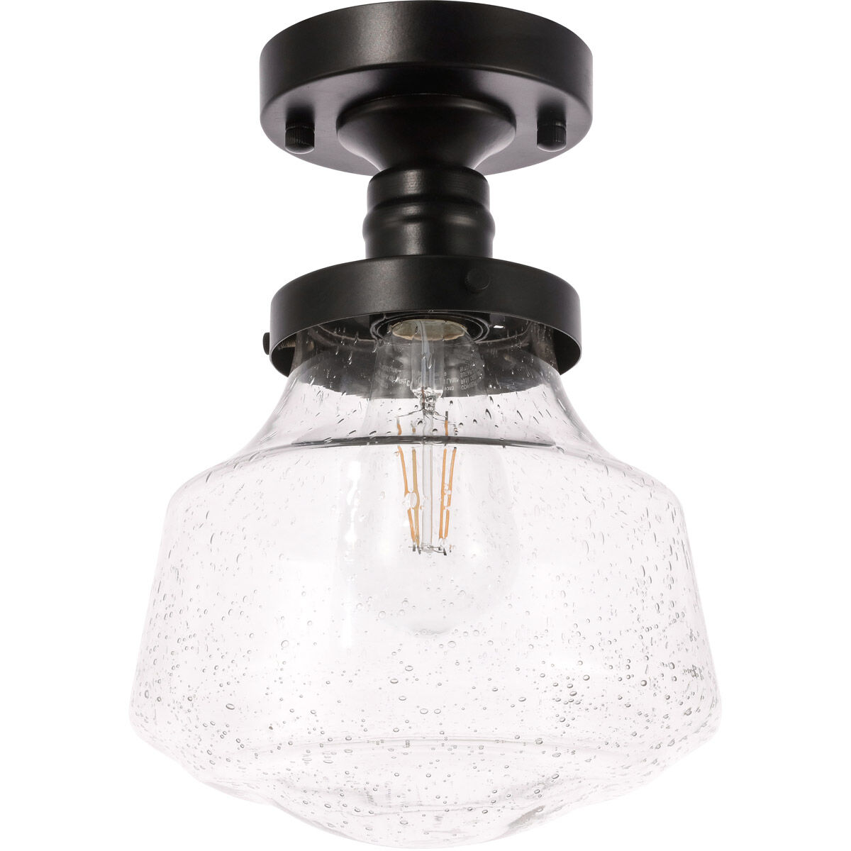 Lyle 1 Light 8 inch Black Flush Mount Ceiling Light