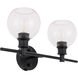 Collier 2 Light 19 inch Black Wall sconce Wall Light