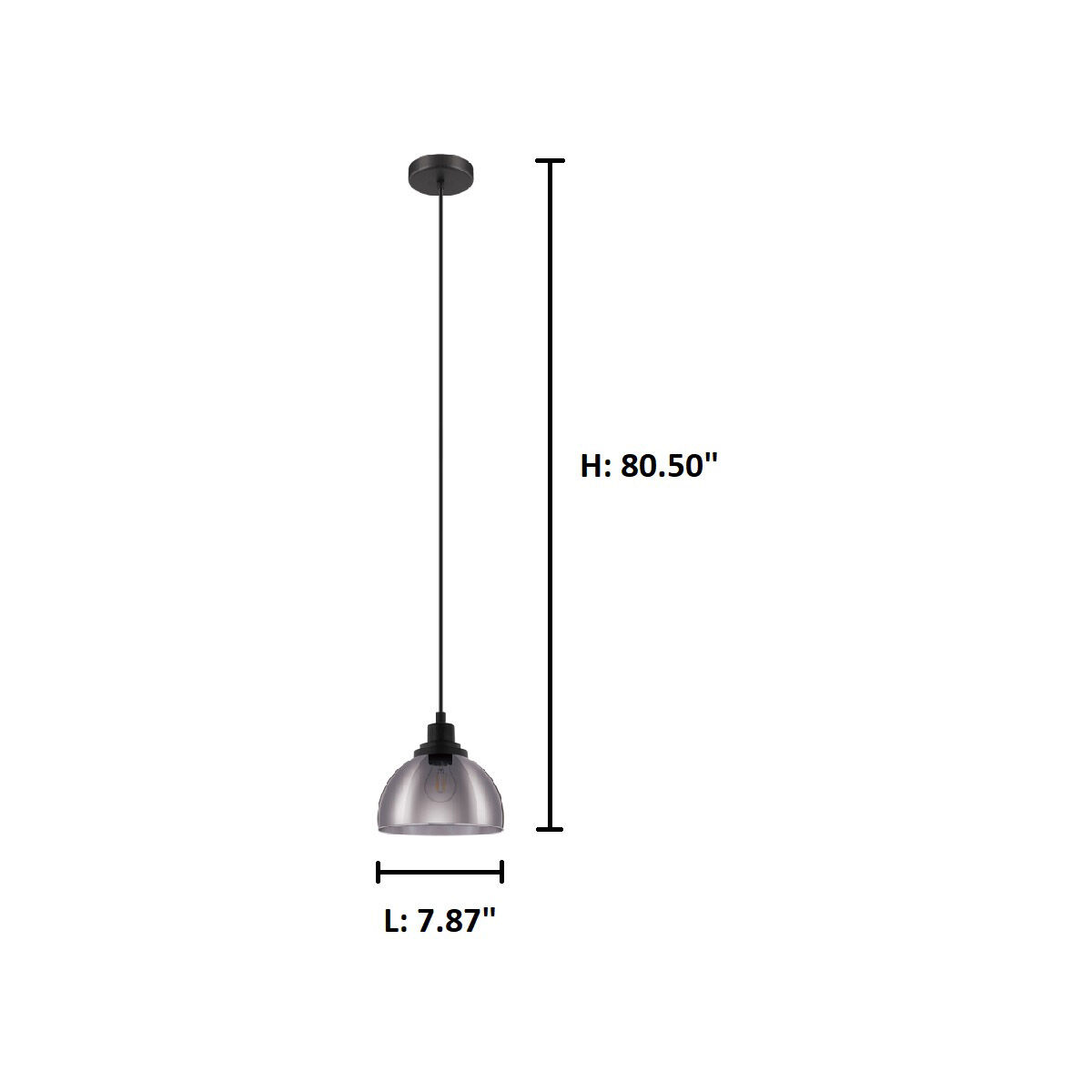 Beleser 1 Light 7.87 inch Matte Black Pendant Ceiling Light