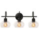 Laney 3 Light 8.1 inch Black Vanity Light Wall Light