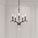 Priscilla 5 Light Black Chandelier Ceiling Light in Black Matte, Bronze Pearl, Adjustable Height