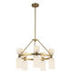 Alora Mood Nelly 10 Light 25.88 inch Brushed Gold Chandelier Ceiling Light in Glossy Opal Ribbed Glass Shade