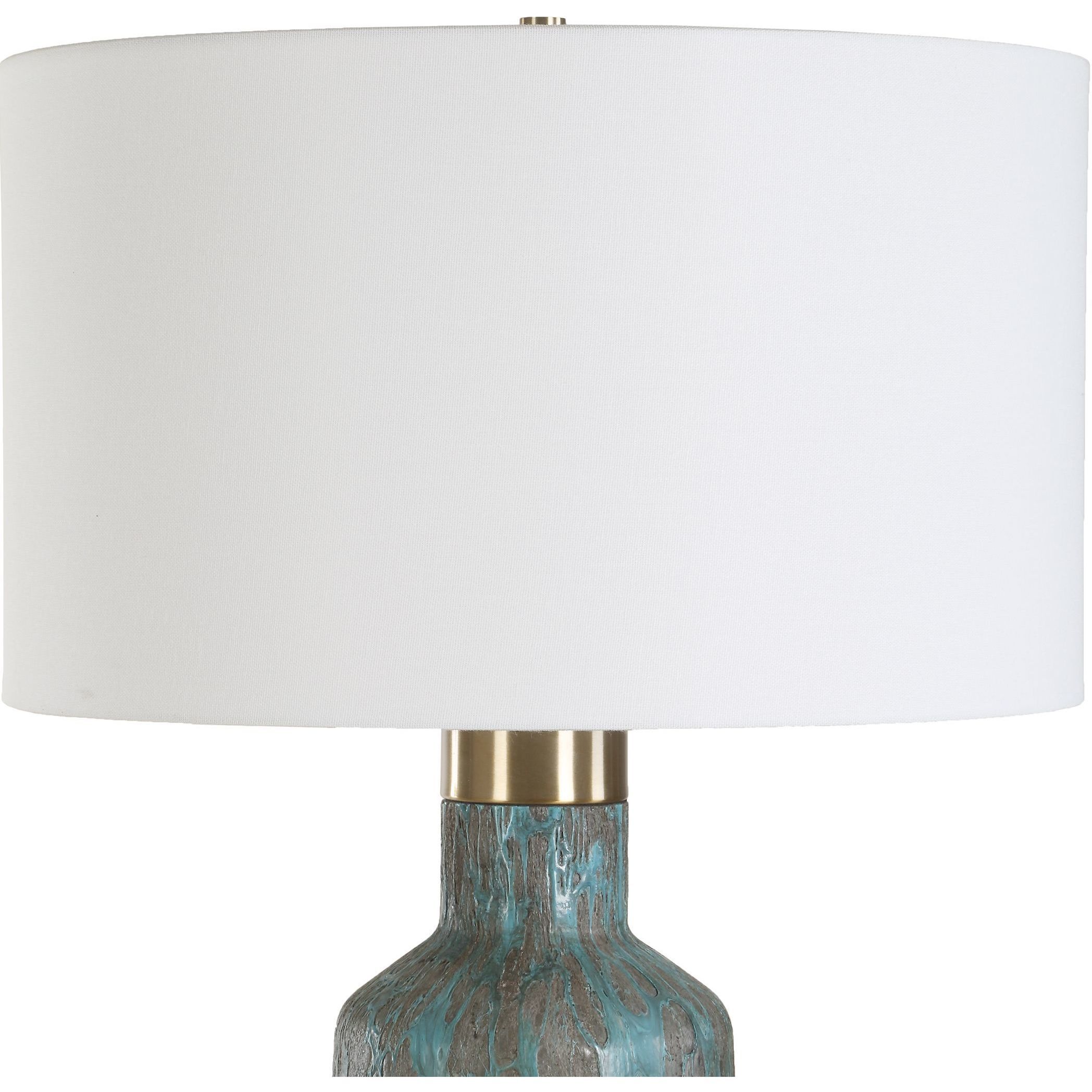Dauphine 27.25 inch 150.00 watt Teal Glaze and Antique Brass Table Lamp Portable Light