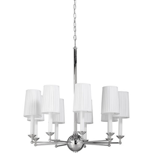 Matthew Frederick International 9 Light 36 inch Polished Nickel/Off White Silkette Lantern Pendant Ceiling Light