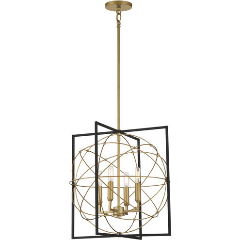 Titans Trace 4 Light 19 inch Sand Coal/Painted Honey Gold Pendant Ceiling Light