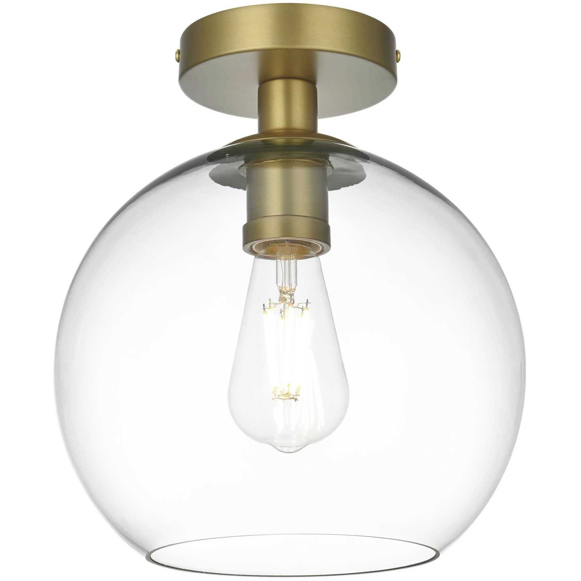 Baxter 1 Light 10 inch Satin Gold Flush Mount Ceiling Light