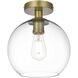 Baxter 1 Light 10 inch Satin Gold Flush Mount Ceiling Light
