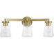 Aaron 3 Light 24.25 inch Aged Brass Vanity Light Wall Light