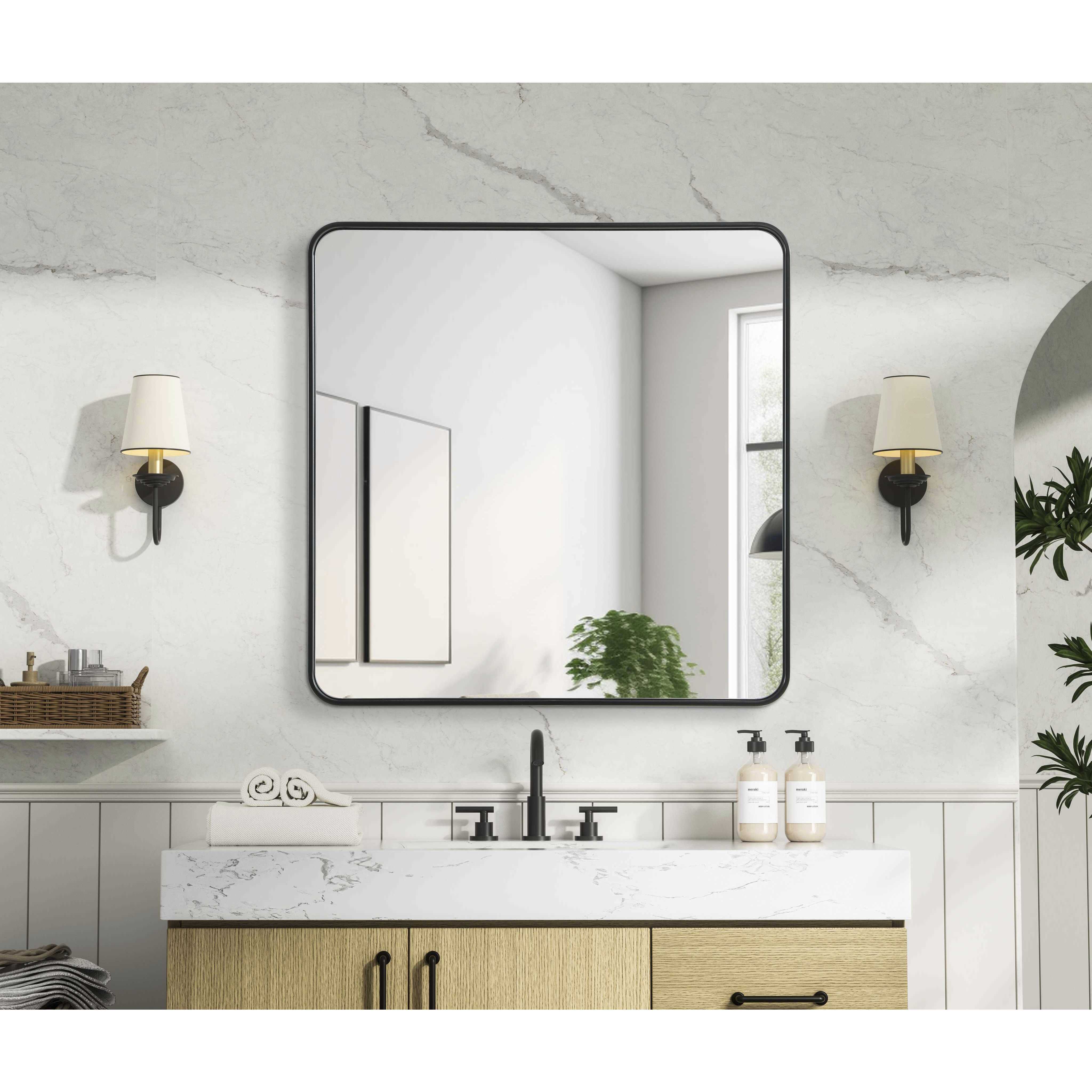 Remy 36 X 36 inch Black Mirror