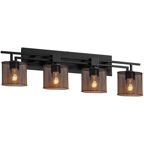Aero 4 Light 36 inch Dark Bronze Bath Light Wall Light in Oval