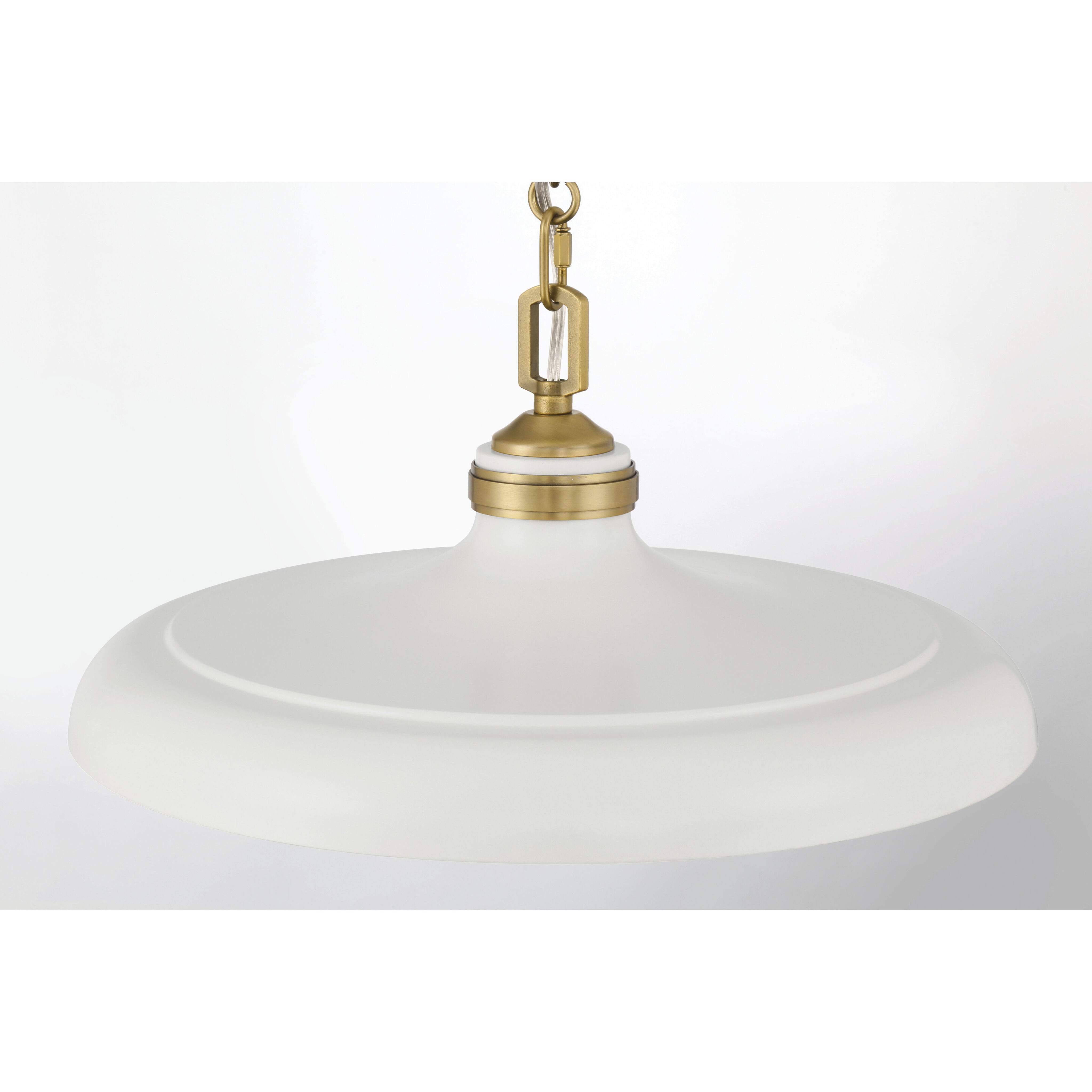 Crowne 1 Light 16 inch Legacy Brass and Off White Cream Pendant Ceiling Light